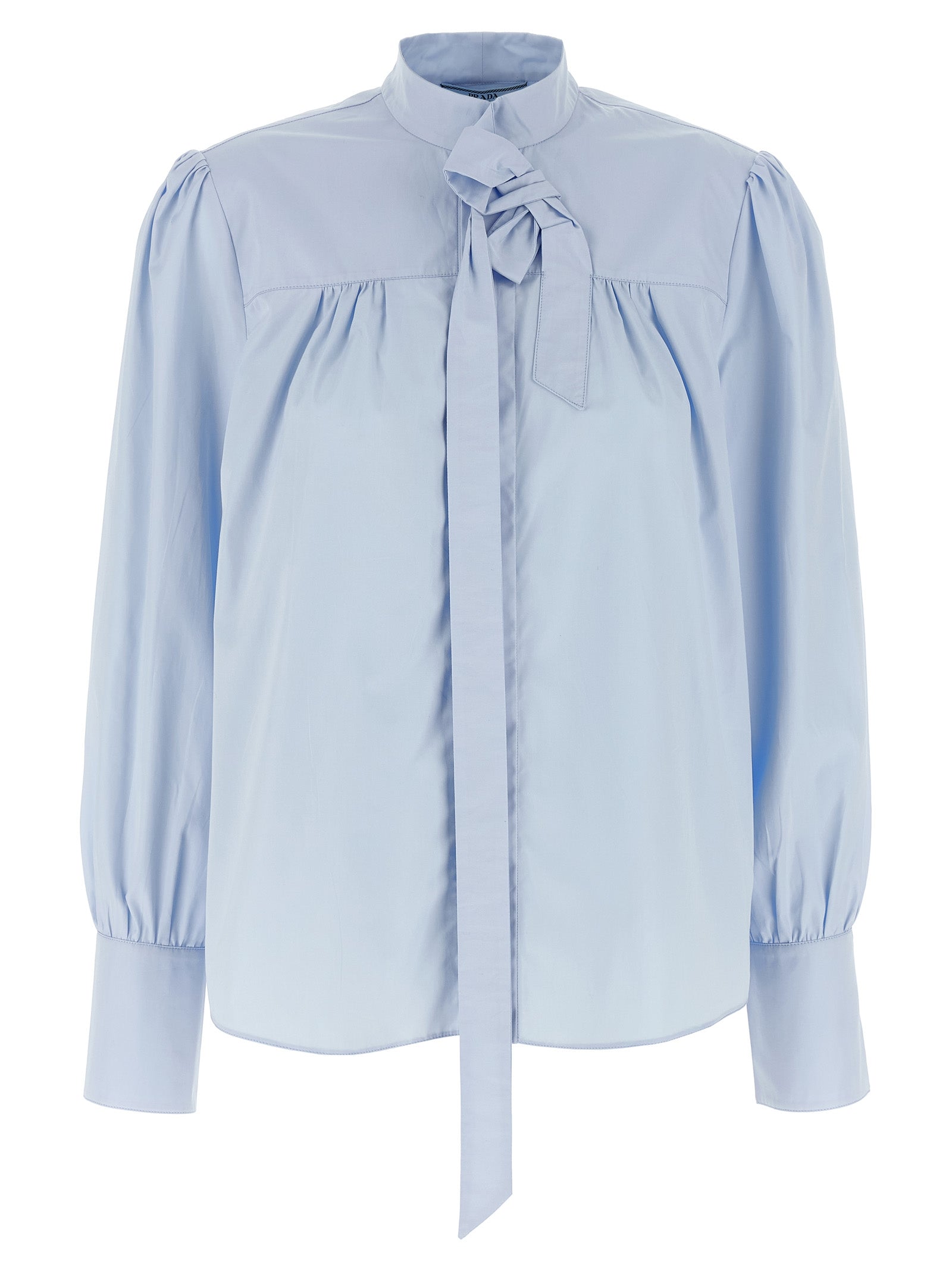 Blaue Baumwollbluse