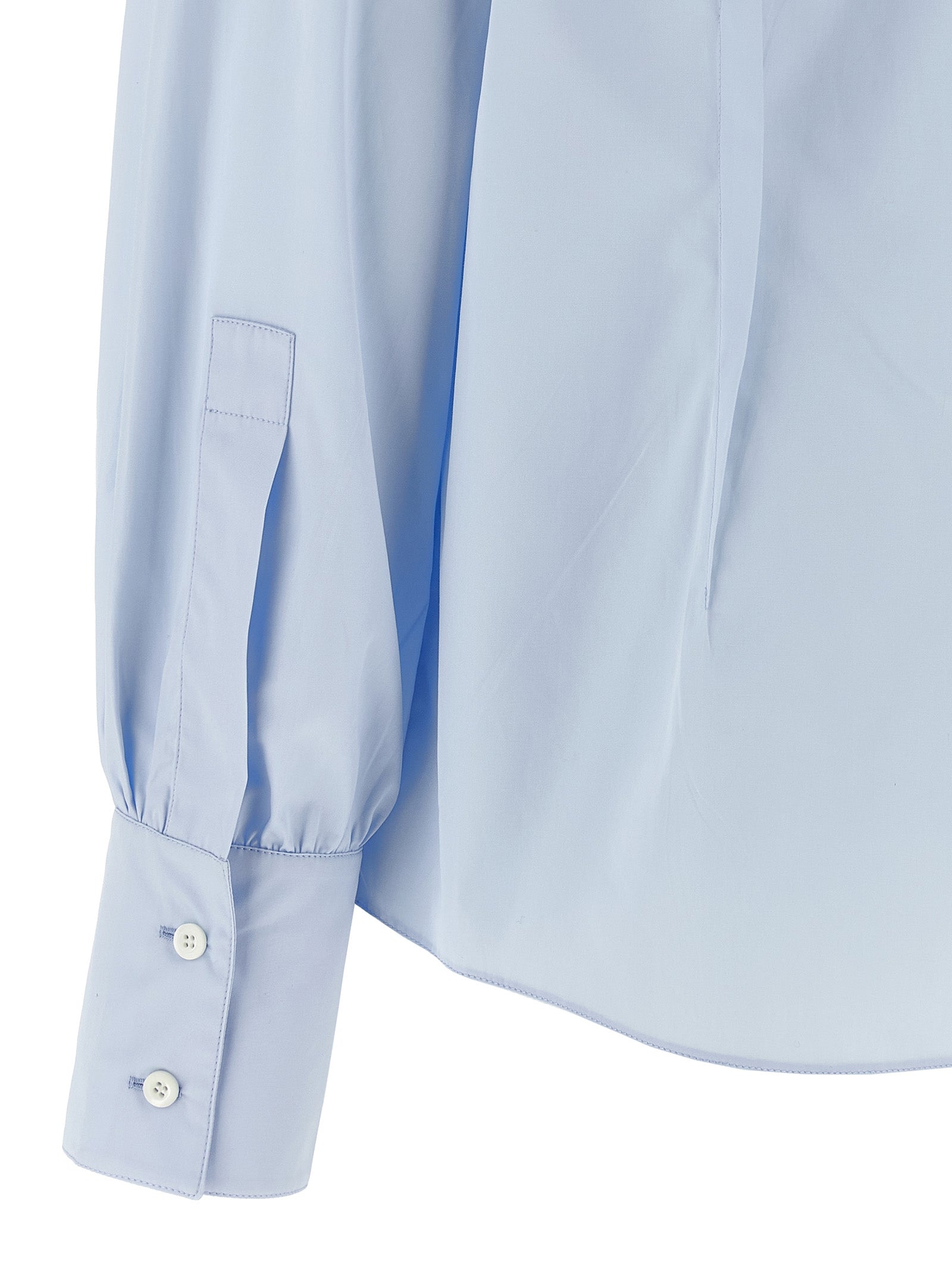 Blaue Baumwollbluse