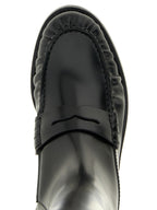 Schwarzes Kalbsleder Over-the-Knee