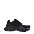 Schwarze Stoff-Sneaker mit klobiger Sohle
