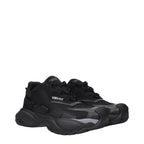 Schwarze Stoff-Sneaker mit klobiger Sohle