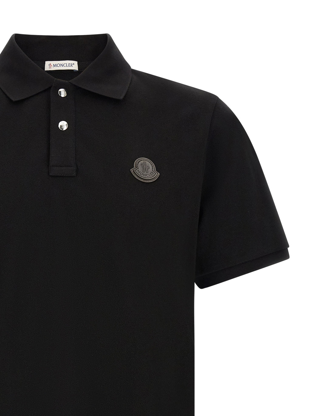 Schwarzes Poloshirt aus Leder