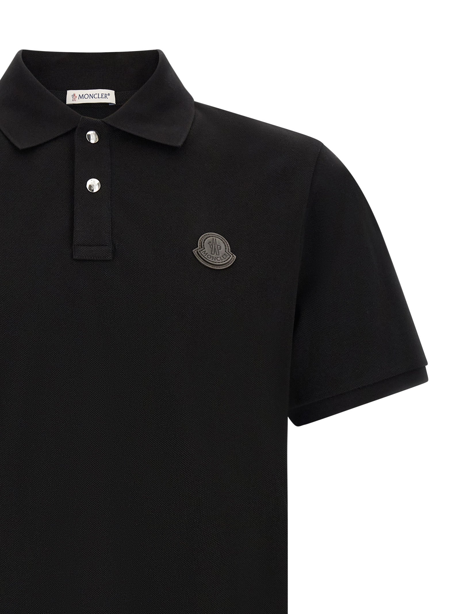 Schwarzes Poloshirt aus Leder