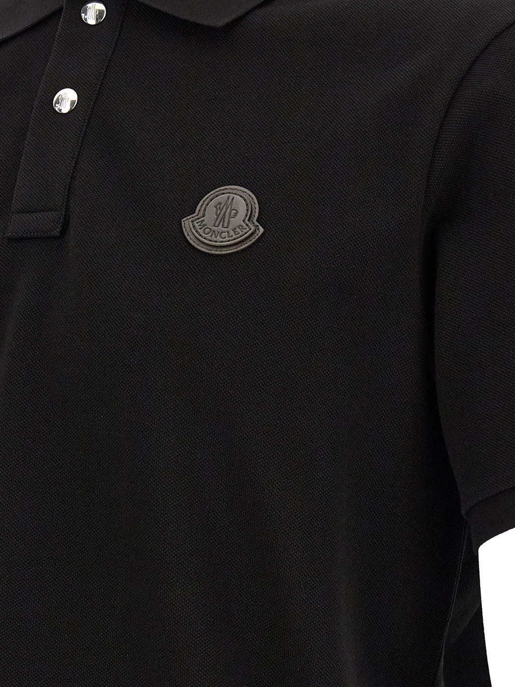 Schwarzes Poloshirt aus Leder