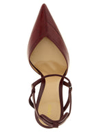 Plateau-Pumps aus bordeauxrotem Lammleder