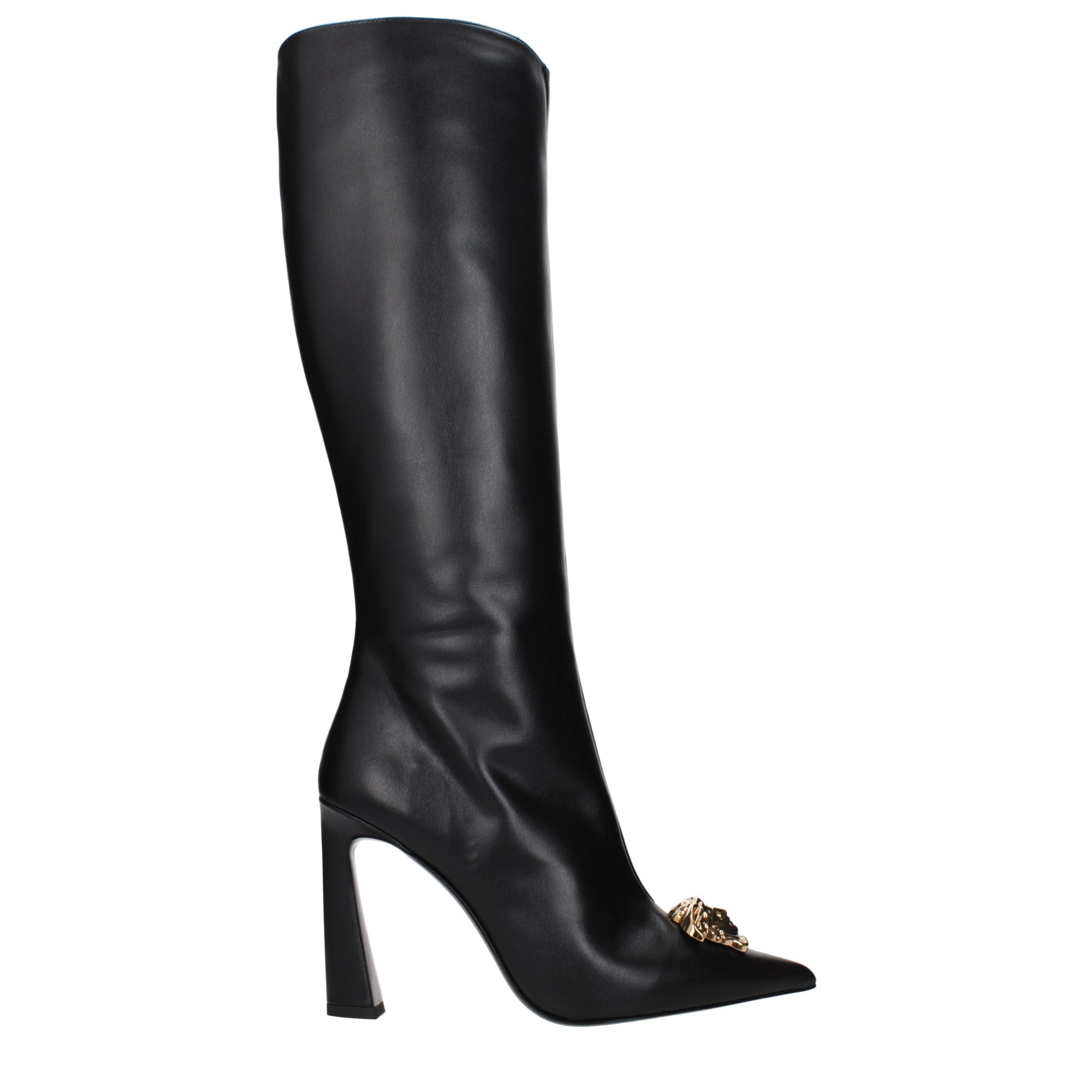 Schwarze Lederstiefel
