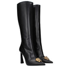 Schwarze Lederstiefel