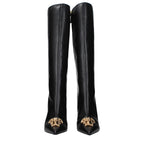 Schwarze Lederstiefel