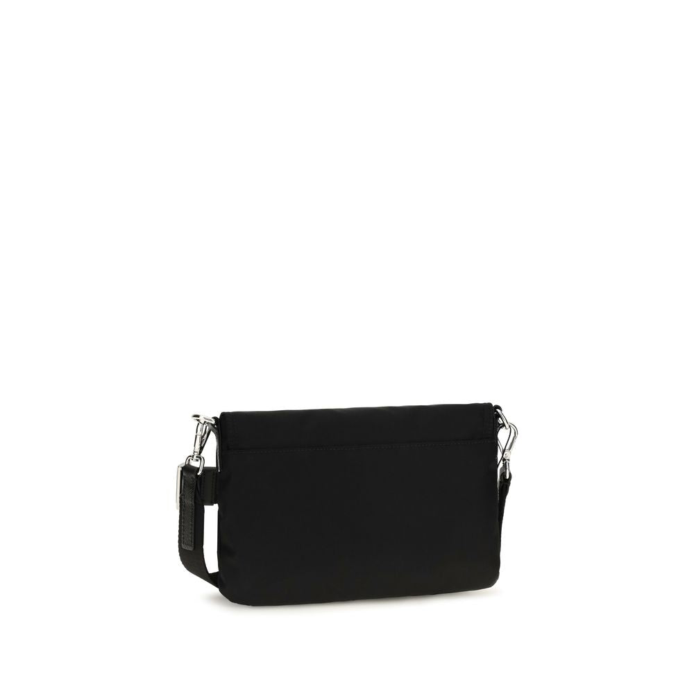 Schwarze Schultertasche aus recyceltem Polyamid