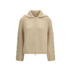 Beige Alpaka Vicugna Pacos Strickjacke