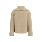 Beige Alpaka Vicugna Pacos Strickjacke