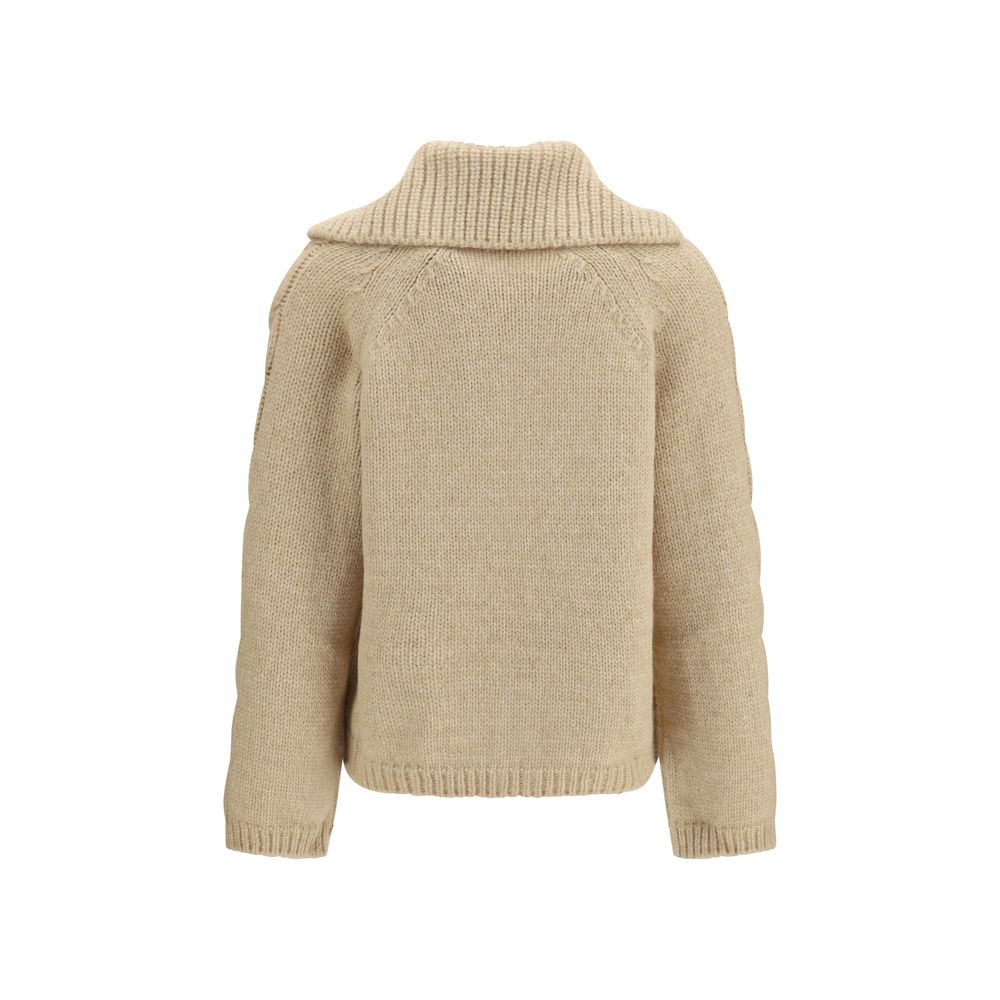 Beige Alpaka Vicugna Pacos Strickjacke