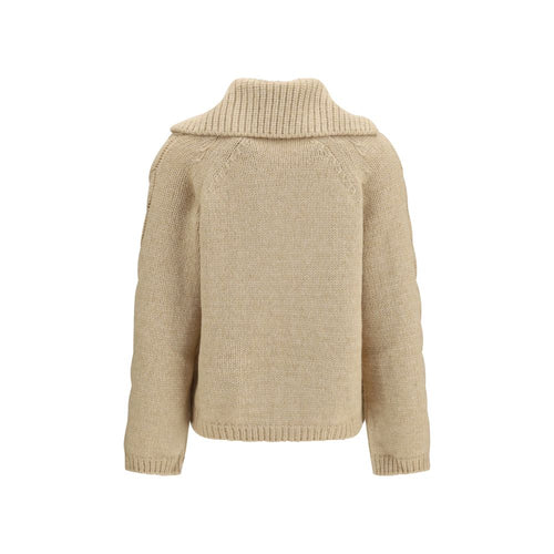Beige Alpaka Vicugna Pacos Strickjacke