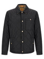 Schwarze Polyamid-Jacke in voller Länge