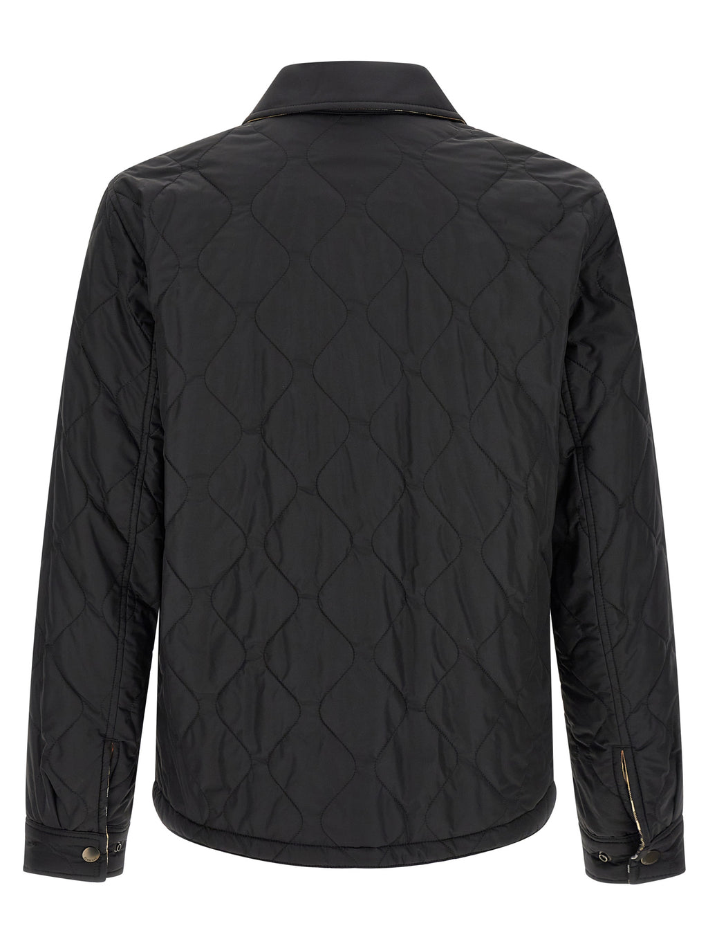 Schwarze Polyamid-Jacke in voller Länge