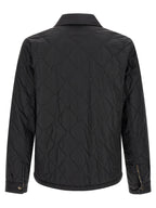 Schwarze Polyamid-Jacke in voller Länge