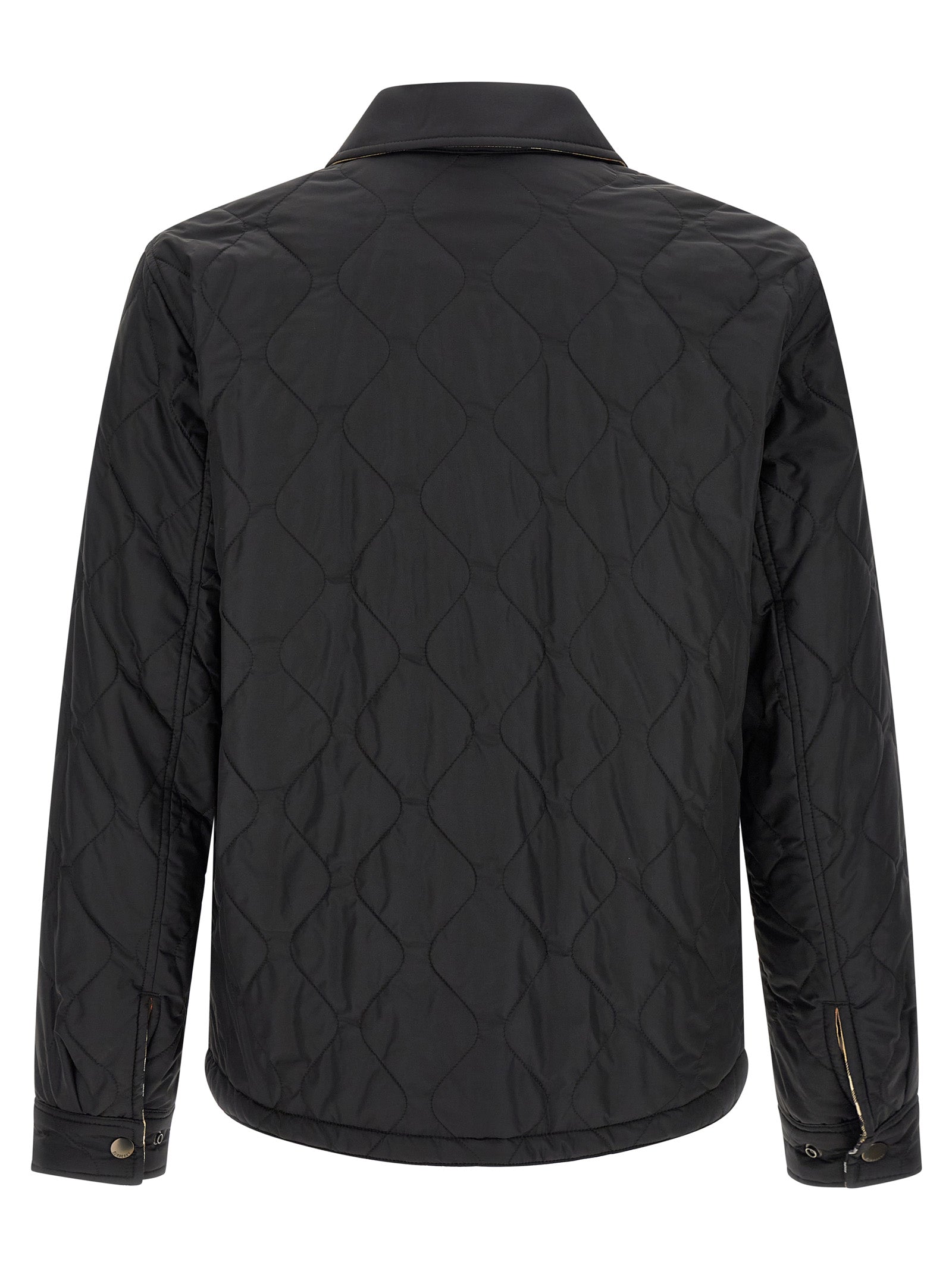 Schwarze Polyamid-Jacke in voller Länge