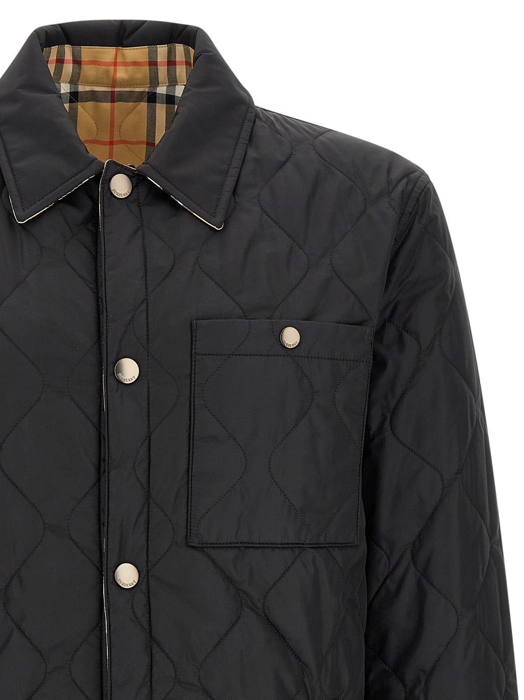 Schwarze Polyamid-Jacke in voller Länge