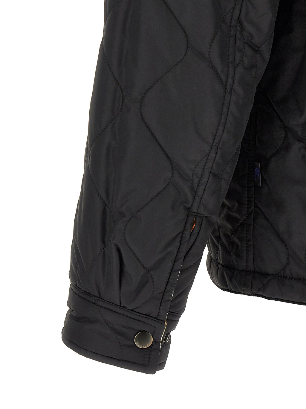 Schwarze Polyamid-Jacke in voller Länge