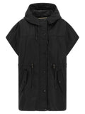 Schwarze ärmellose Jacke aus Polyamid