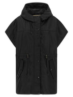 Schwarze ärmellose Jacke aus Polyamid
