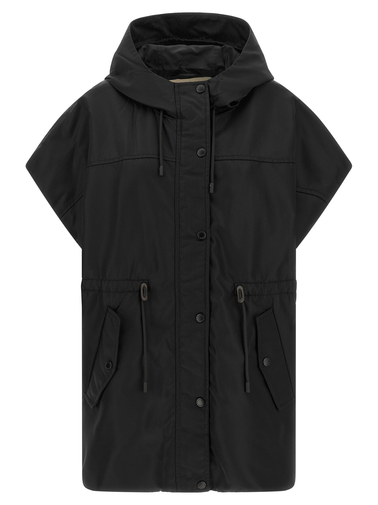 Schwarze ärmellose Jacke aus Polyamid