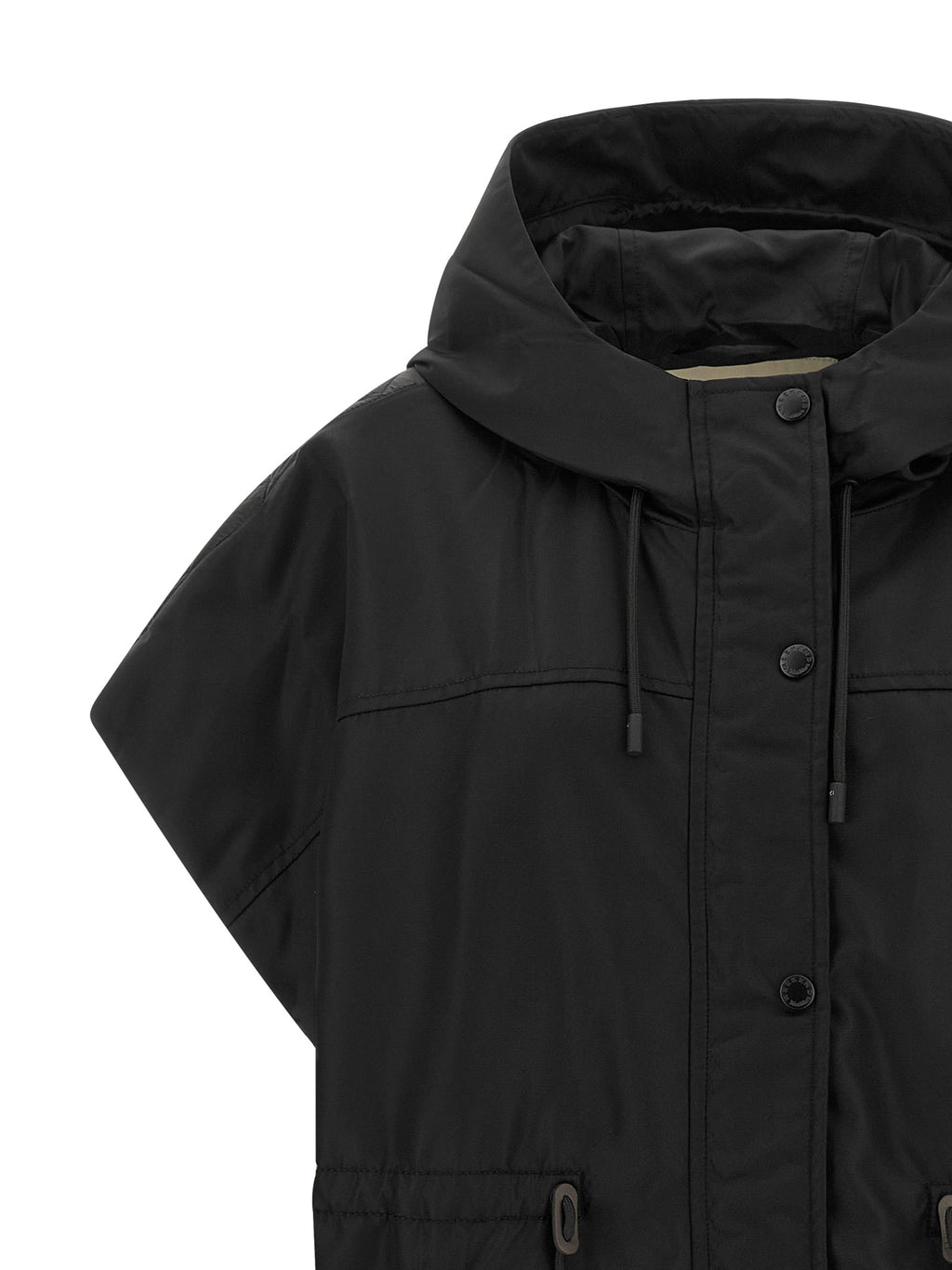 Schwarze ärmellose Jacke aus Polyamid