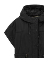 Schwarze ärmellose Jacke aus Polyamid