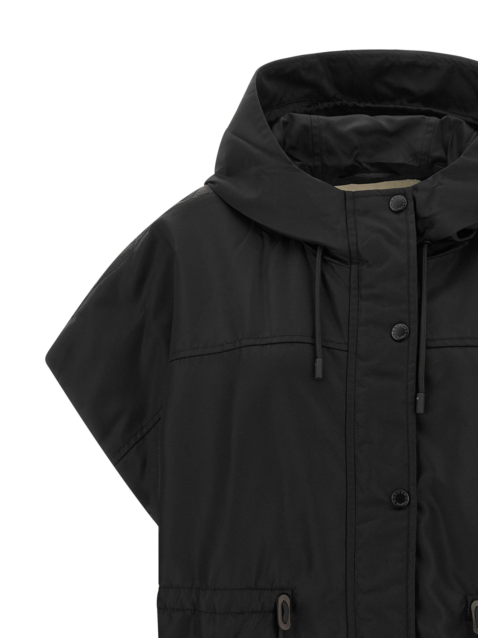 Schwarze ärmellose Jacke aus Polyamid