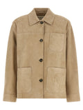 Beige Lammleder Lederjacke