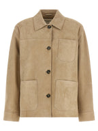 Beige Lammleder Lederjacke