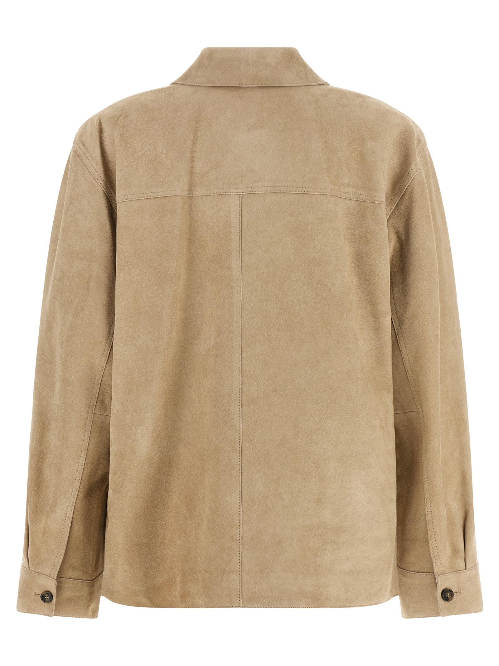 Beige Lammleder Lederjacke