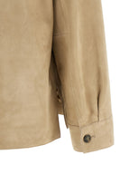 Beige Lammleder Lederjacke