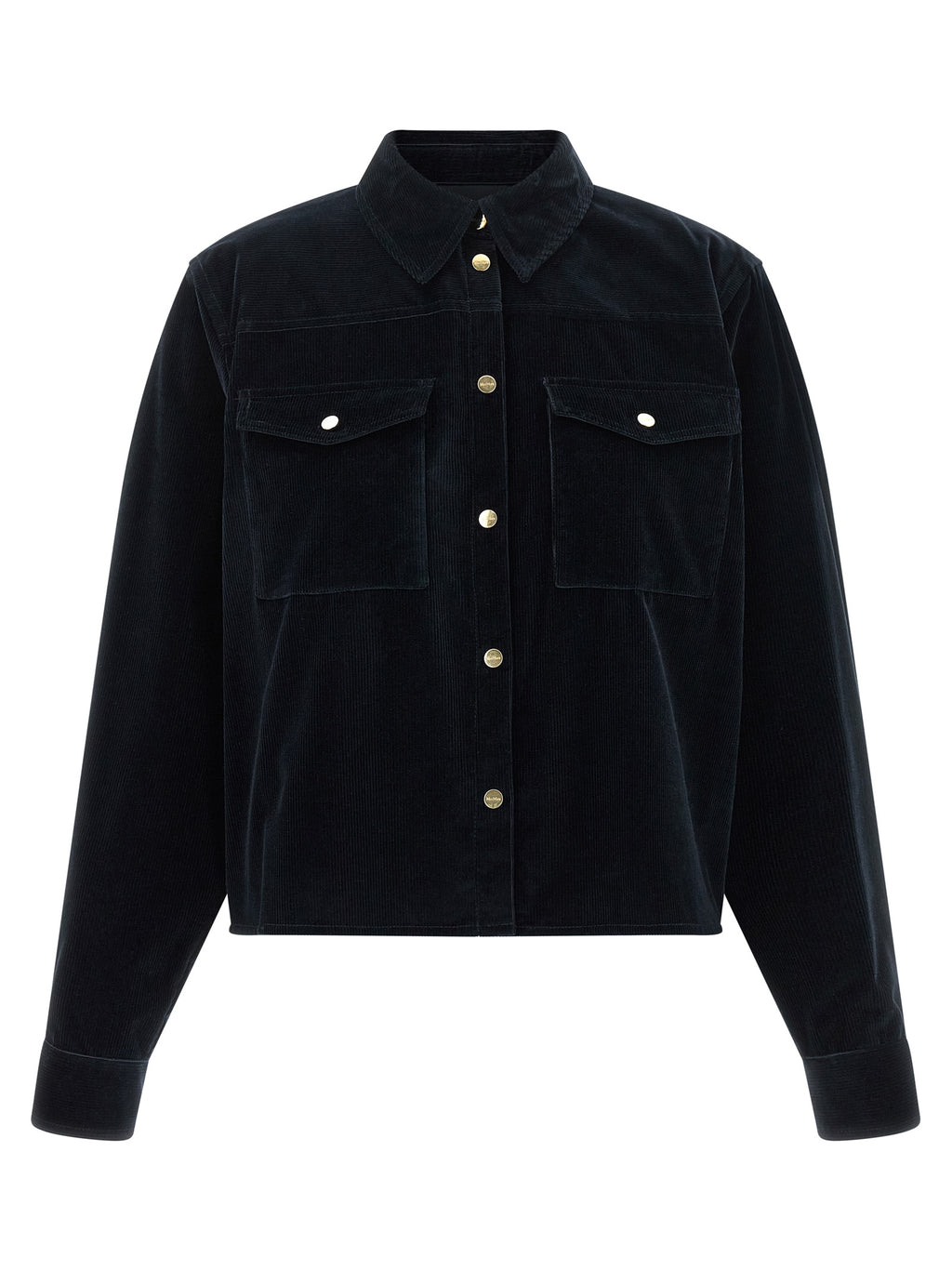 Blaue Baumwolljacke in voller Länge