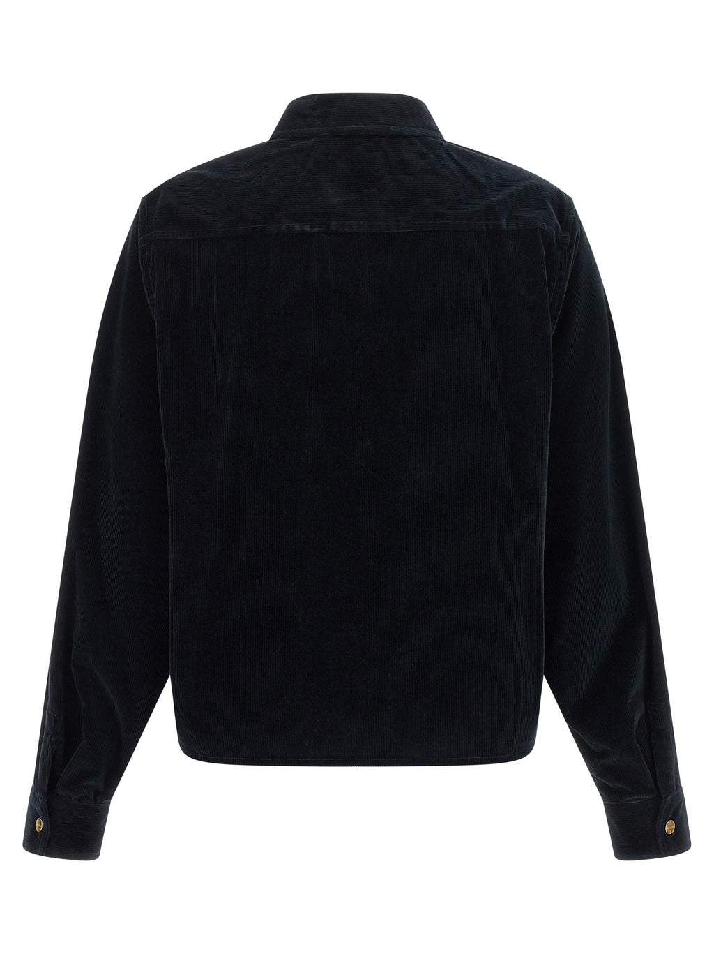 Blaue Baumwolljacke in voller Länge