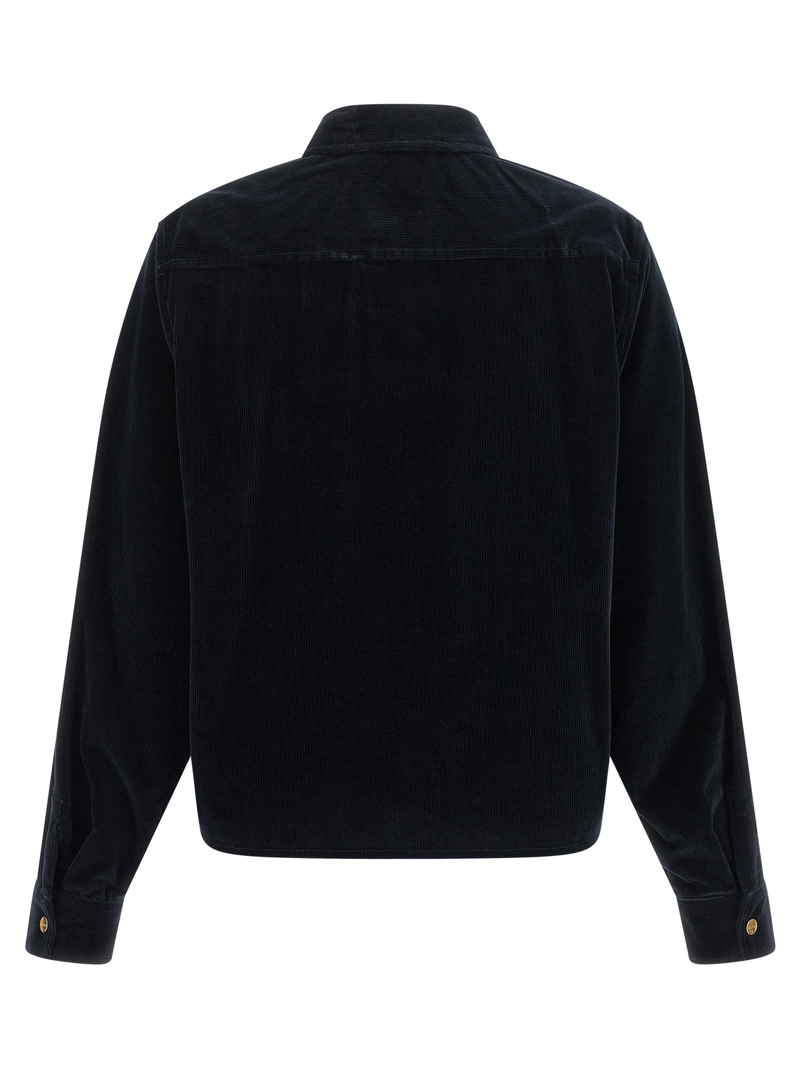 Blaue Baumwolljacke in voller Länge