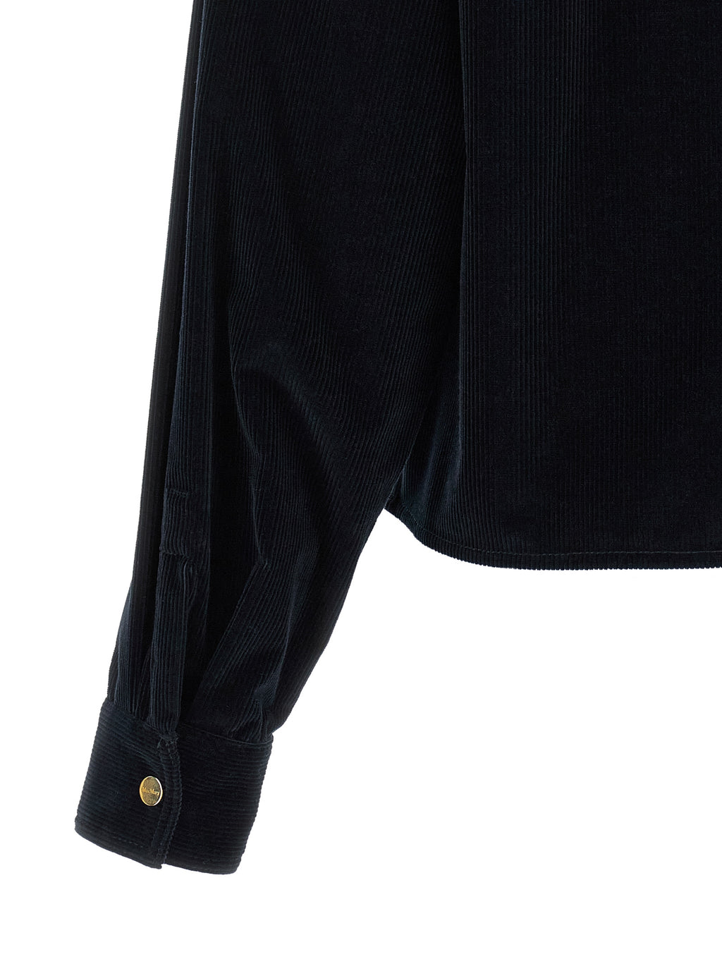 Blaue Baumwolljacke in voller Länge