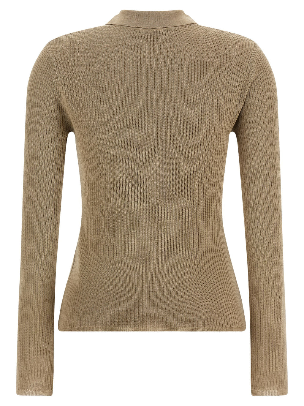 Beige Seidenstrickjacke