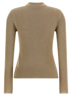 Beige Seidenstrickjacke