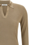 Beige Seidenstrickjacke