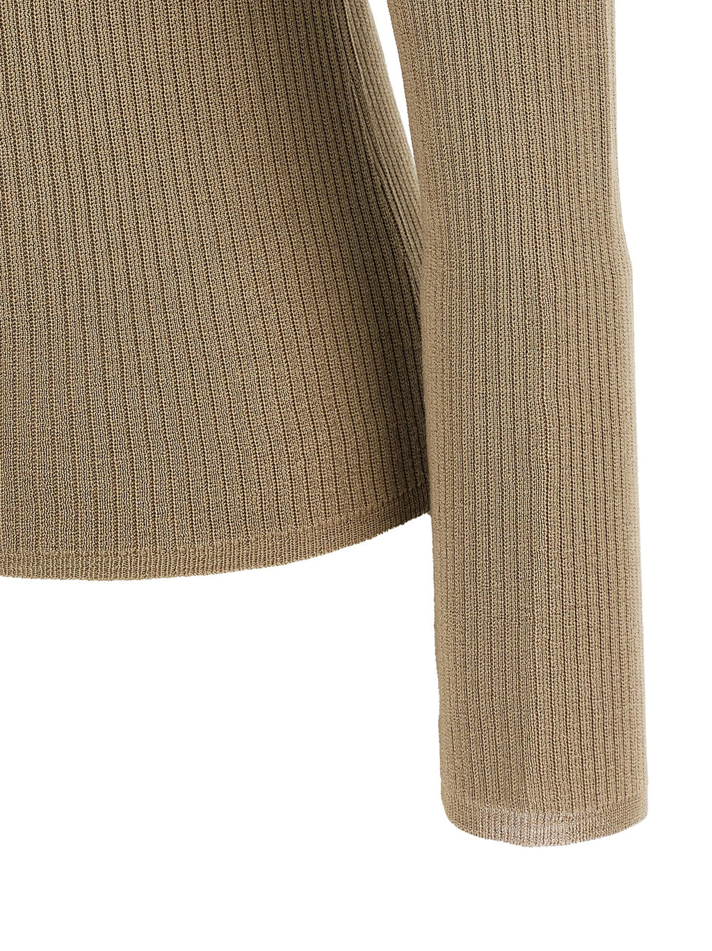 Beige Seidenstrickjacke