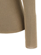 Beige Seidenstrickjacke