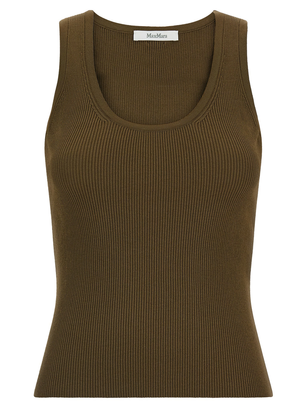 Ärmelloses Bicolor-Viskose-T-Shirt