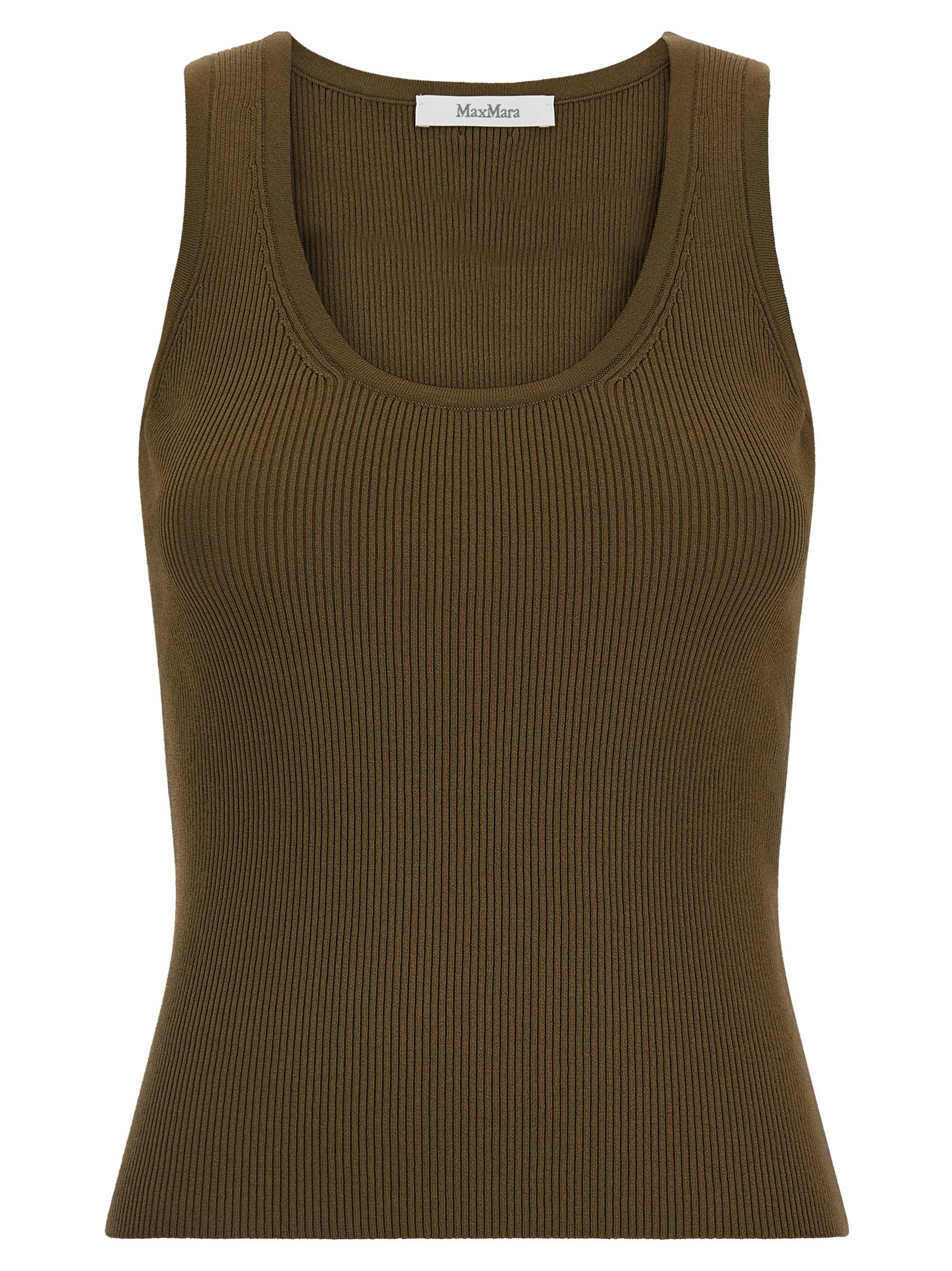 Ärmelloses Bicolor-Viskose-T-Shirt