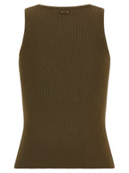 Ärmelloses Bicolor-Viskose-T-Shirt