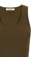 Ärmelloses Bicolor-Viskose-T-Shirt