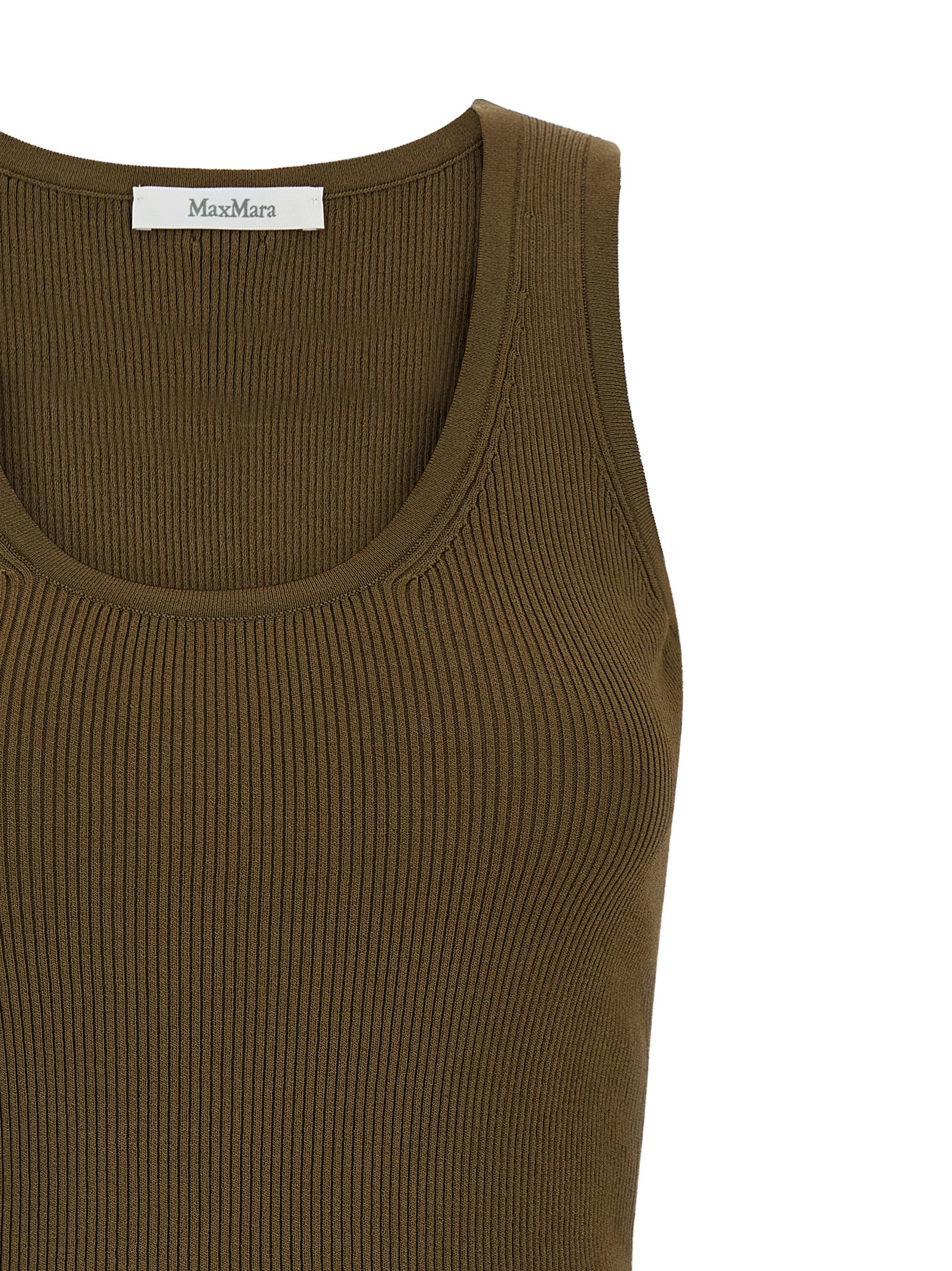 Ärmelloses Bicolor-Viskose-T-Shirt