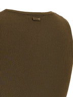 Ärmelloses Bicolor-Viskose-T-Shirt