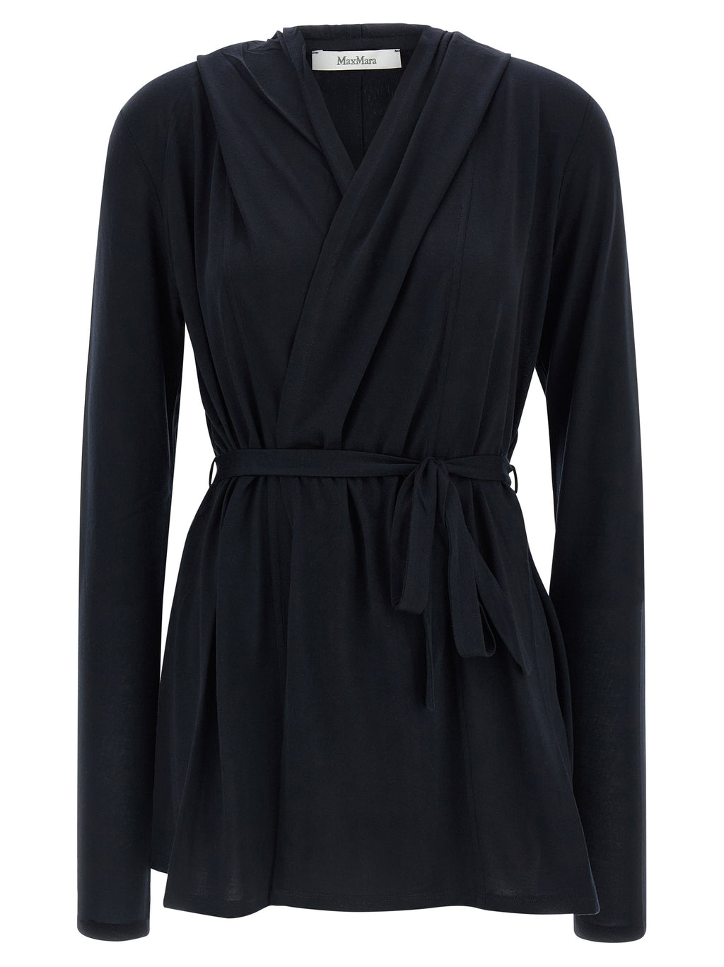 Blauer Lyocell-Strickjacke
