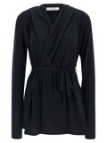 Blauer Lyocell-Strickjacke